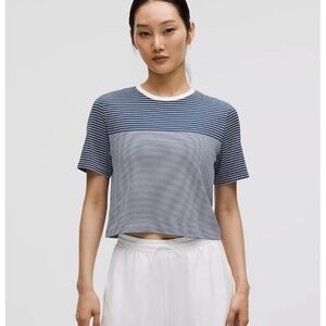 NWT Lululemon Seamless Classic-Fit Mariner Stripe Cropped T-Shirt